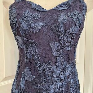 Ignite Magnificent Elegant Navy Ribbon and Lace Maxi Dress